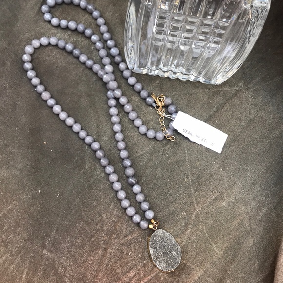 Panacea Grey tassel statement necklace - Picture 3 of 8